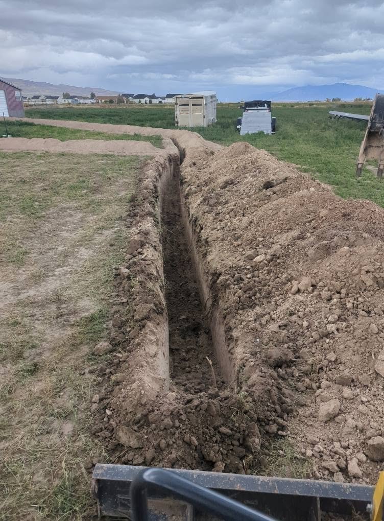 Utility trenching and site preparation completed by The Nelsons Crew in Northern Utah