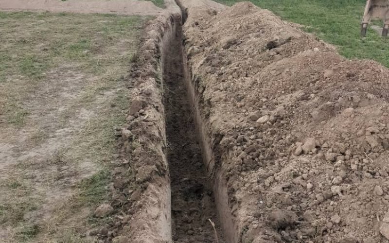 Utility trenching and site preparation completed by The Nelsons Crew in Northern Utah